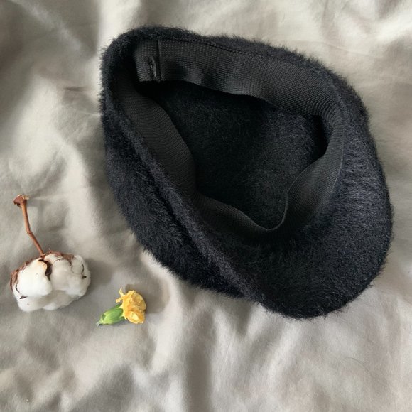 Black Fuzzy 90's Style, Messenger Kangol Hat/ Cap | Women's black hat - Picture 3 of 3